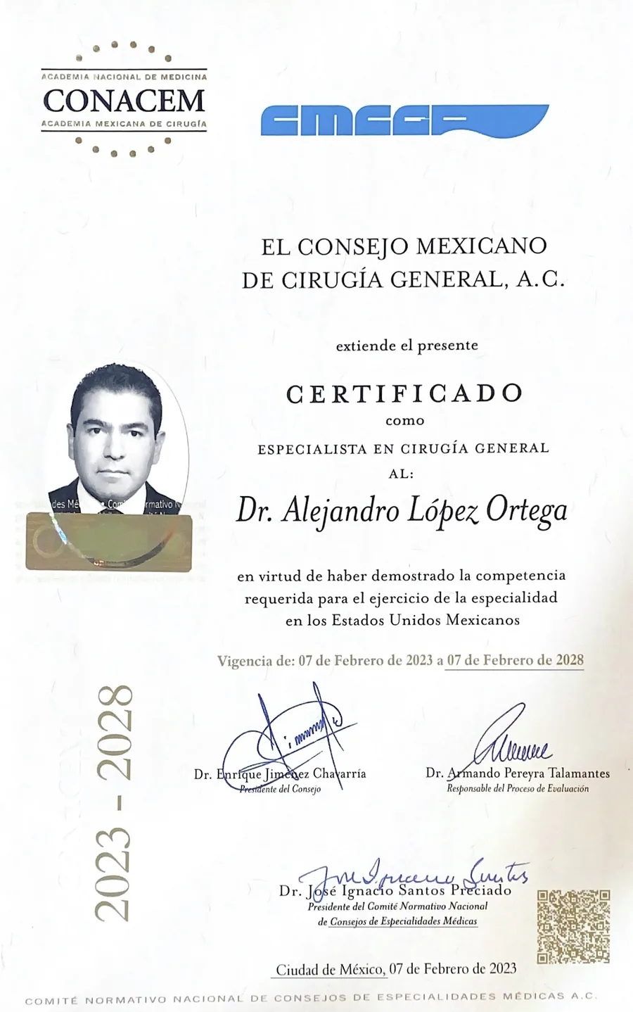 Certificado Cirugía General